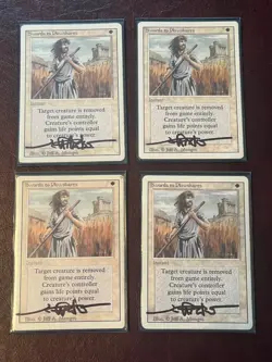 4x MTG Swords to Plowshares Revised Signed by Artist LP/MP PLAYSET - Image 1