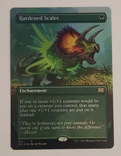 FOIL Hardened Scales Borderless MTG 2X2 369 Rare NM Counters Green Commander - Image 1