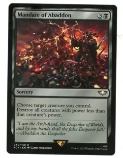 MTG Mandate of Abaddon Universes Beyond Warhammer 40k Magic The Gathering TCG - Image 1