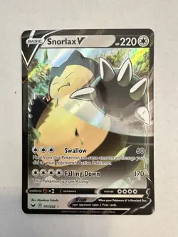 Snorlax V 141/202 Sword & Shield Ultra Rare Holo Pokemon NM or better - Image 1