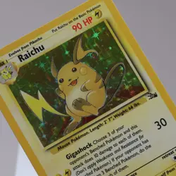 Pokemon TCG - Raichu 14/62 Fossil Holo Rare WOTC 1999 - EXC - Image 1