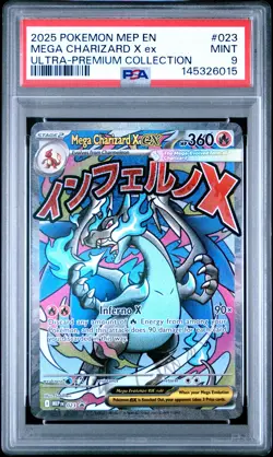 Mega Charizard X Ex Pokemon Mep En-Me Black Star Promo 023 NM PSA 9 - Image 1