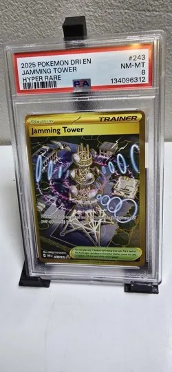 JAMMING TOWER #243 2025 POKEMON DRI EN-DESTINED RIVALS HYPER RARE PSA 8 - Image 3