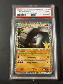 2021 Pokemon Celebrations Classic HG & SS #107 Donphan Holo PSA 9 Fresh Grade - Image 1