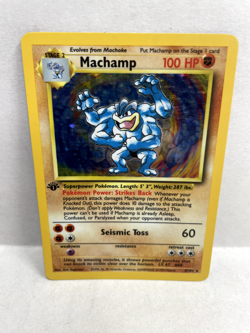 Pokemon TCG Base Set Machamp 8/102 Holo 1st Edition - Image 1