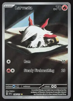 Larvesta Illustration Rare 196/191 Pokemon Surging Sparks - Image 1