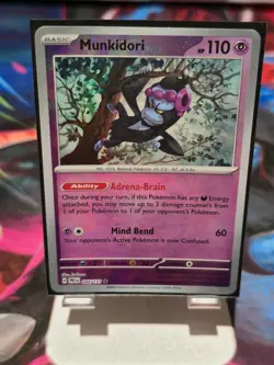 Pokemon Prismatic Evolutions Munkidori Master Ball Holo 044/131 NM - Image 1