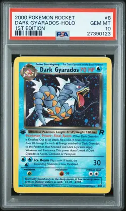 2000 Pokemon Rocket 1st Edition #8 Dark Gyarados Holo PSA 10 GEM MINT 🌀swirl🌀 - Image 1