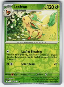 Leafeon 005/131 Rare Prismatic Evolutions Pokemon Reverse Holo Near Mint - Image 1