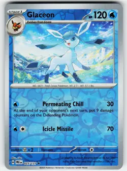 Glaceon 025/131 Holo Rare SV: Prismatic Evolutions Pokemon Reverse Holo NM - Image 1