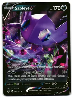 Sableye V 120/202 - 🌊 Sword & Shield V Rare Pokemon TCG Holo 🖤 - LP - Image 1