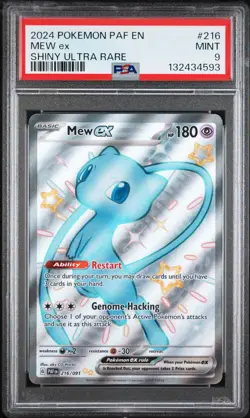 2024 POKEMON PAF EN-PALDEAN FATES SHINY ULTRA RARE #216 MEW EX PSA 9 - Image 1