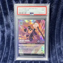2023 DISNEY LORCANA EN 1-THE FIRST CHAPTER MICKEY MOUSE - WAYWARD SORCERER PSA 9 - Image 1