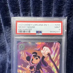 2023 DISNEY LORCANA EN 1-THE FIRST CHAPTER MICKEY MOUSE - WAYWARD SORCERER PSA 9 - Image 2