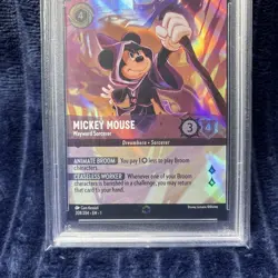 2023 DISNEY LORCANA EN 1-THE FIRST CHAPTER MICKEY MOUSE - WAYWARD SORCERER PSA 9 - Image 3