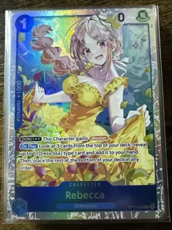 Rebecca OP15-053 SR, Adventure on Kami's Island One Piece Card Game Bandai, Holo - Image 1