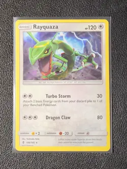 Rayquaza 106/145 Pokemon card SM Guardians Rising rare NM - Image 1