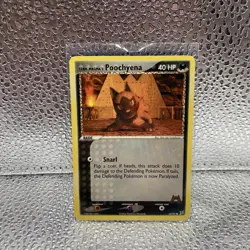 Team Magma’s Poochyena 65/95 ex Team Magma vs Team Aqua Pokemon Card NM - Image 1