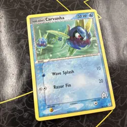 Team Aqua's Carvanha 48/95 Common EX Team Magma vs Team Aqua Pokemon card D4 - Image 1
