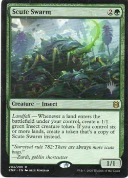 MTG: Zendikar Rising: Promo Pack Scute Swarm: Lightly Played Condition - Image 1