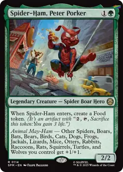 Spider-Ham, Peter Porker [SPM - 114] - NM [Foil] TCG MTG - Image 1