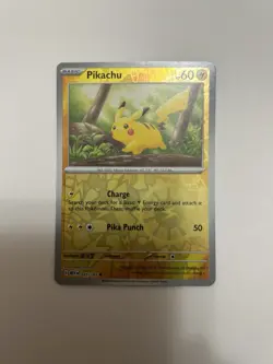 Pokemon Pikachu Reverse Holo Card 25/165 Scarlet & Violet 151 Series - Image 1