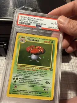 1999 POKEMON JUNGLE #15 VILEPLUME-HOLO PSA 8 Incomplete Holo Error - Image 2