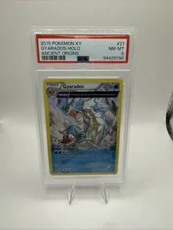 PSA 8 NM 2015 POKEMON XY ANCIENT ORIGINS #21 GYARADOS-HOLO - Image 1