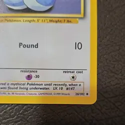 Pokemon TCG Dratini 26/97 Dragon Uncommon Regular Basic English - Image 2