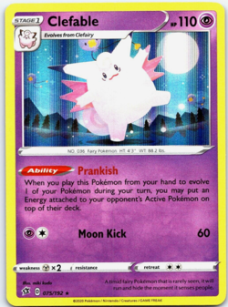 Pokemon - Clefable - 075/192 - Holo Rare - REBEL CLASH - NM/M - Image 1