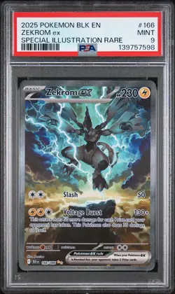 2025 POKEMON BLK EN-BLACK BOLT SPECIAL ILLUSTRATION RARE #166 ZEKROM EX PSA 9 - Image 1