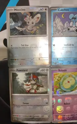Pokemon TCG-Black Bolt/Masterball Lot of 4: Minccino,Cubchoo,Pawniard,Solosis - Image 2