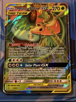 Venusaur & Snivy GX Tag Team #1/236 NM Holo Cosmic Eclipse Near Mint Pokemon CCG - Image 1