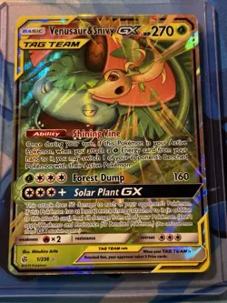 Venusaur & Snivy GX Tag Team #1/236 NM Holo Cosmic Eclipse Near Mint Pokemon CCG - Image 2