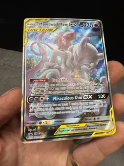 Pokemon TCG Mewtwo & Mew GX SM191 LP Promo Full Art Tag Team - Image 3