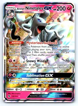 Pokemon Alolan Ninetales GX SM - Lost Thunder SM8 Holo 132/214 LP Ultra Rare 5ba - Image 1