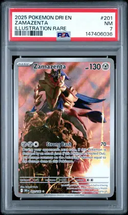 2025 POKEMON DRI EN-DESTINED RIVALS ILLUSTRATION RARE #201 ZAMAZENTA PSA 7 - Image 1