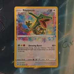 Rayquaza Amazing Rare Holo 138/185 Swsh04 Vivid Voltage Basic Pokemon Card - Image 1