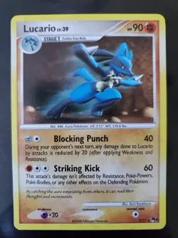 Lucario 2/17 Holo Rare Pokemon TCG Card POP Series 8 Minor Holo Bleed Very LP-NM - Image 1