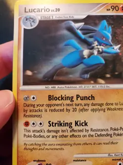 Lucario 2/17 Holo Rare Pokemon TCG Card POP Series 8 Minor Holo Bleed Very LP-NM - Image 5