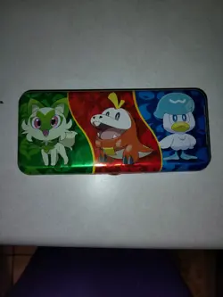 Pokemon TCG Tins Set. One Lunch Tin And One Pencil Tin. No Cards. Has Stickers. - Image 4