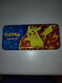Pokemon TCG Tins Set. One Lunch Tin And One Pencil Tin. No Cards. Has Stickers. - Image 5
