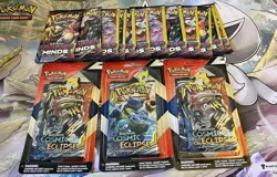 3 Cosmic Eclipse/Chilling Rain Pin Blisters, 2 Unified Minds 11, 3 Card Packs - Image 1
