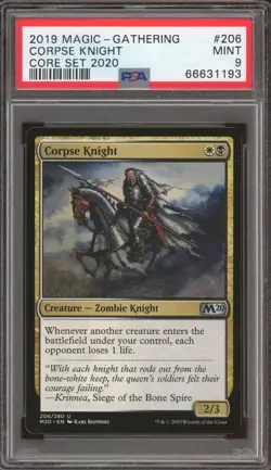 2019 Magic the Gathering MTG Core Set 2020 #206 Corpse Knight Error PSA 9 Mint - Image 1