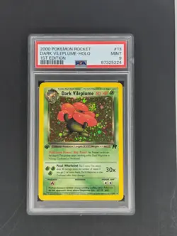 2000 POKEMON ROCKET 1ST EDITION #13 DARK VILEPLUME 🌀- HOLO PSA 9 SWIRL 🌀 - Image 4