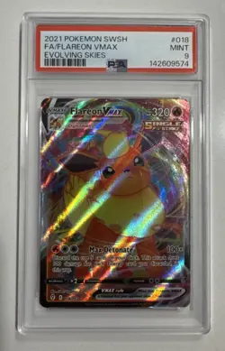 2021 PokeMon TCG Flareon Vmax Fa #018 PSA 9 - Image 1