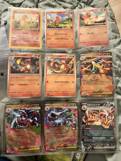 Pokemon Charizard Evolution Lot – Charmander Charmeleon Charizard ex Mega EX - Image 1