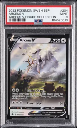 2022 POKEMON SWSH BLACK STAR PROMO ARCEUS V FIGURE COLL #204 ARCEUS V PSA 9 - Image 1