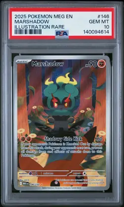 2025 POKEMON MEG EN-MEGA EVOLUTION ILLUSTRATION RARE #146 MARSHADOW PSA 10 - Image 1