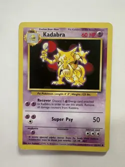 Pokemon Kadabra 32/102 Base Set Regular 1999 - LP - Image 1